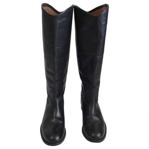 Frye Melissa Button 2 Black Leather Knee High Boots Riding Boots Size 7 - Picture 2 of 16